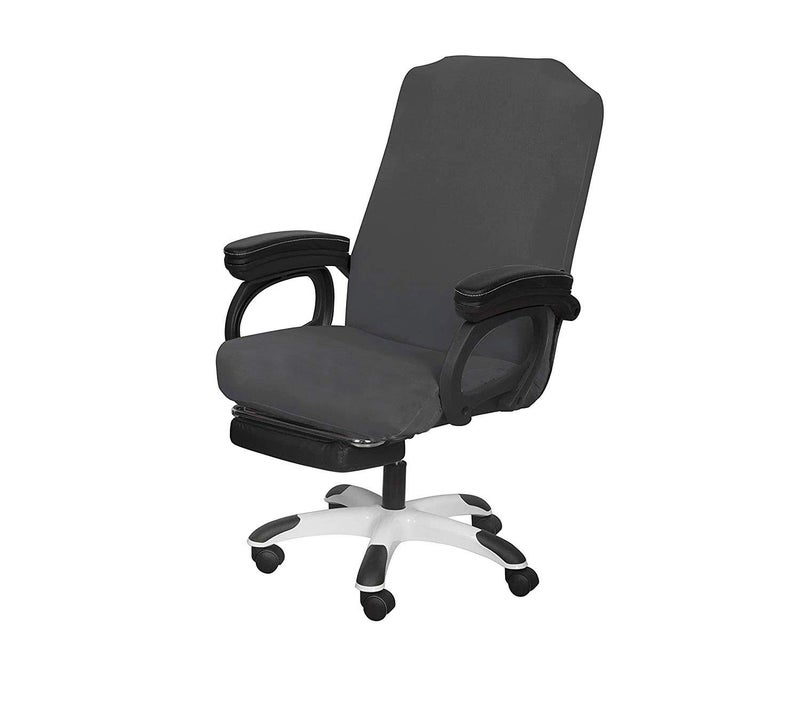SARAFLORA Office Chair Cover- Medium, Grey- Removable Computer Chair Cover for Office Chair with Zipper for Universal Rotating Chair Desk Chair Cover Chair Seat Washable Protector for Pets - Image 1